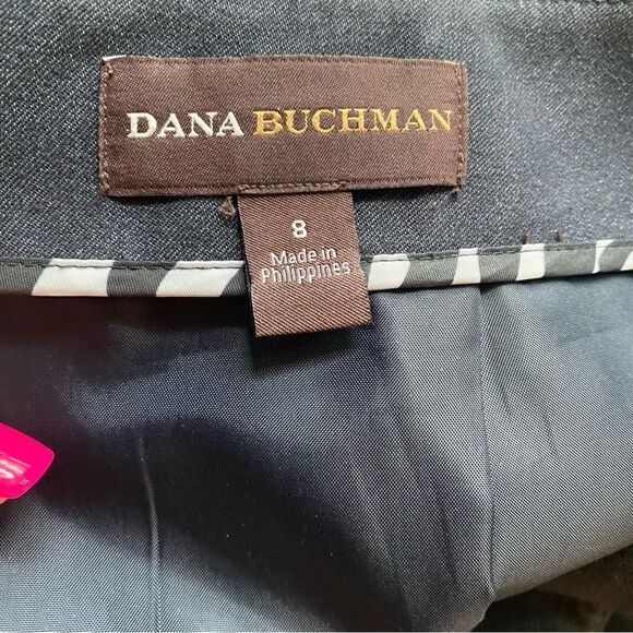 DANA Buchman Charcoal Gray Lined Skirt with Slit Size 8 - Picture 6 of 6